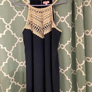 Lilly Pulitzer Navy and gold Dress size 14